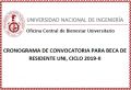 COMUNICADO DE LA OFICINA DE BIENESTAR UNIVERSITARIO: CRONOGRAMA DE CONVOCATORIA PARA BECA DE RESIDENTE UNI, CICLO 2019-II