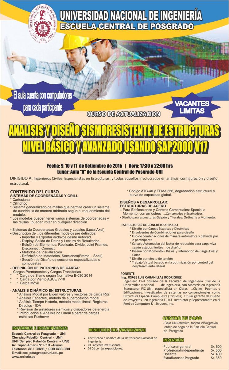 Análisis y Diseño Sismoresistente de Estructuras Nivel Básico y Avanzadp Usando SAP 2000 V 17