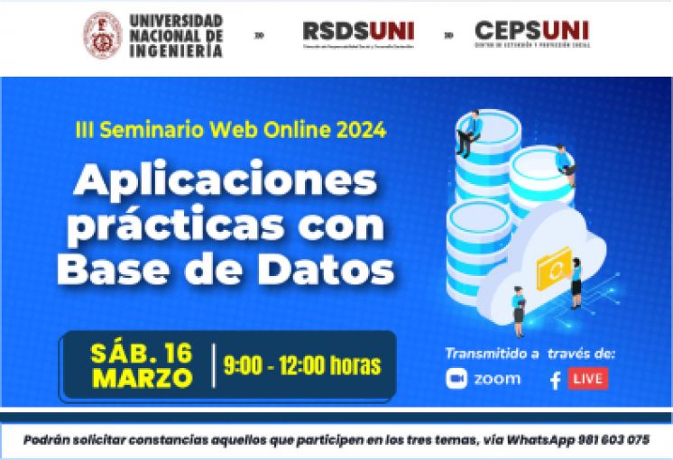 INVITACIÓN III Seminario Web 2024: APLICACIONES PRÁCTICAS CON BASE DE DATOS | Inicio 16 de Marzo