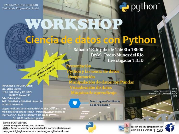 Workshop Python, Ciencia de Datos con Python