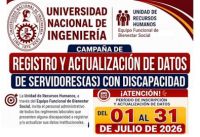 Unidad de Recursos Humanos : Campa&ntilde;a de registro y actualizaci&oacute;n de datos del personal con discapacidad de la UNI | Inscripciones abiertas hasta el 31 de Julio del 2026