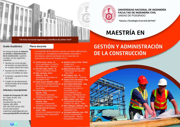 Maestría en Gestión y Administración de la Construcción