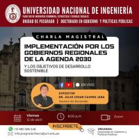 Masterclass: Implementación por los Gobiernos Regionales de la Agenda 2030 y los Objetivos de Desarrollo Sostenible