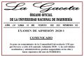 LA GACETA N° 005-2020 - COMUNICADO DE SECRETARÍA GENERAL A LA COMUNIDAD UNIVERSITARIA UNI: EXAMEN DE ADMISIÓN 2020-1