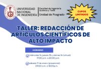 POSGRADO FIQT: TALLER: REDACCI&Oacute;N DE ART&Iacute;CULOS CIENT&Iacute;FICOS DE ALTO IMPACTO (Q1/Q2) | INICIO: 14 de enero del 2026.