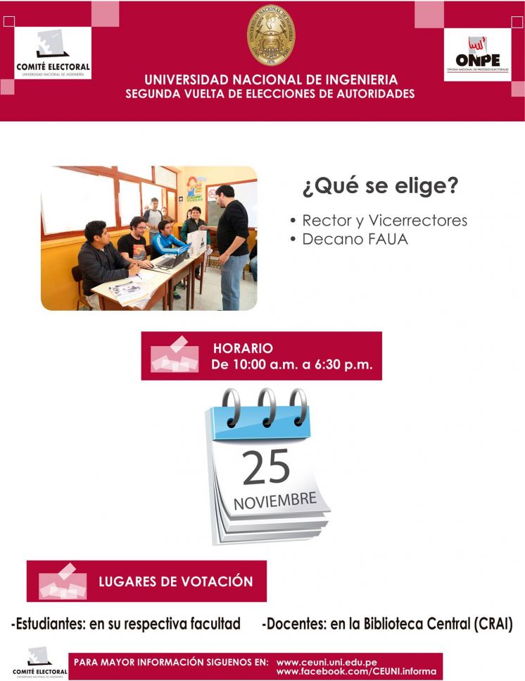 Segunda Vuelta - Elecciones UNI - 25 de noviembre