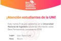 ¡Atención estudiantes de la UNI! - Martes 9 de Julio la UNI brindará información sobre Beca Permanencia, convocatoria 2019