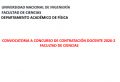 CONVOCATORIA A CONCURSO DE CONTRATACI&Oacute;N DOCENTE 2026-2 DE LA FACULTAD DE CIENCIAS