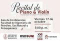 Unidad de Centro Cultural de la UNI invita al Recital de piano y violín | Fecha 17 de Octubre
