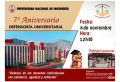 Invitación a participar de la Feria presencial a celebrarse con motivo del  7° Aniversario de la Defensoría Universitaria de la UNI | Fecha 08 de Noviembre