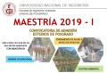 CONVOCATORIA DE ADMISIÓN: ESTUDIOS DE POSGRADO MAESTRÍA 2019-I