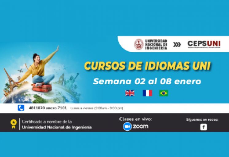 (CEPS - UNI) / Cursos de idiomas UNI - semana 02 al 08 enero