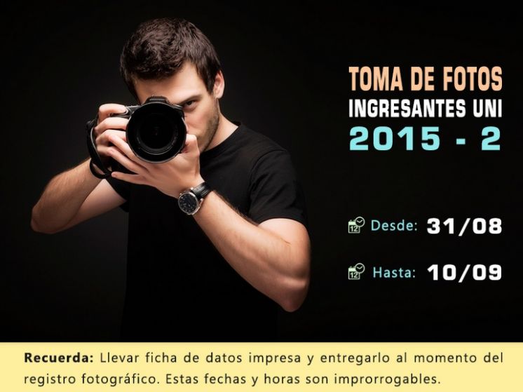 Toma fotográfica Carné Universitario 2015