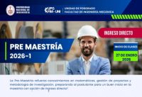 La Unidad de Posgrado de la FIM - UNI te invita a participar en la Pre Maestría 2026-1 | Inicio de Clases 27 de Enero del 2026