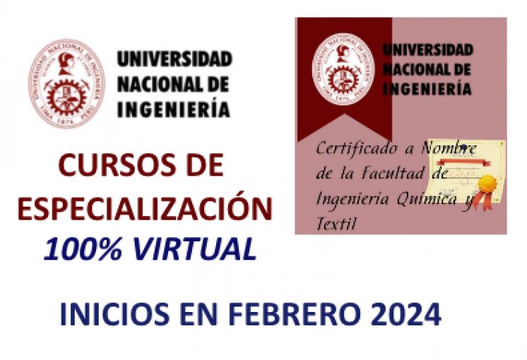 UNIDAD DE POSGRADO FIQT: CURSOS DE ESPECIALIZACIÓN | INICIOS 16 Y 24 DE FEBRERO