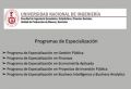 Programas de Especialización que ofrece la Unidad de Producción de Bienes y Servicios de la FIEECS