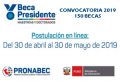 Convocatoria 2019 de Beca Presidente - Maestrías y Doctorados