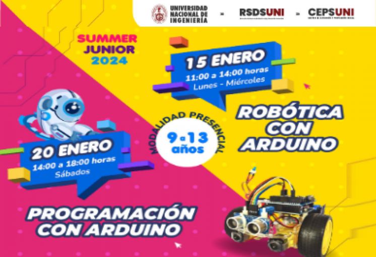 (CEPS - UNI) /  SUMMER JUNIOR 2024 - talleres de Robótica | INICIOS 15 Y 20 DE ENERO