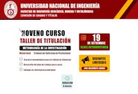Noveno Curso Taller de Titulaci&oacute;n por Trabajo de Suficiencia Profesional de la facultad FIGMM. | Fecha 19 de Setiembre