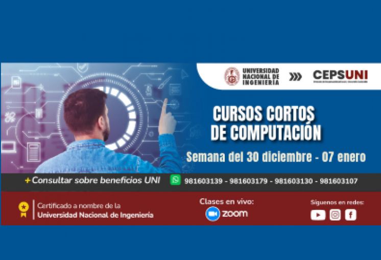 CEPS - UNI / Cursos cortos de computación - semana del 30 diciembre - 07 enero