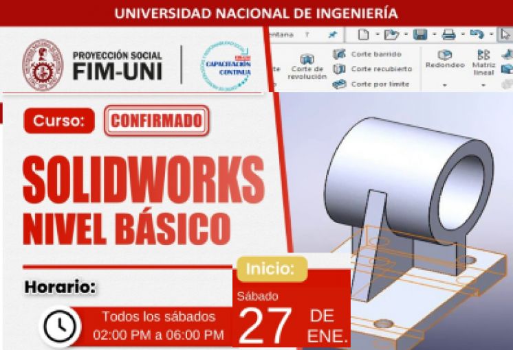 Proyección Social de la FIM Cursos 2024 | ¡ Domina el Diseño 3D con SolidWorks ! | Inicio 27 de Enero