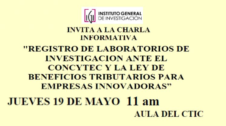 REGISTRO DE LABORATORIOS DE INVESTIGACIÓN ANTE EL CONCYTEC Y LA LEY DE BENEFICIOS TRIBUTARIOS PARA EMPRESAS INNOVADORAS