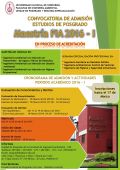 Convocatoria de Admisión: Estudios de Posgrado Maestria FIA 2016-I