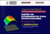 RSDS UNI / CEPS / DISEÑO DE EXPERIMENTOS PARA INVESTIGADORES / INICIO DE CLASES: 02 DE JULIO
