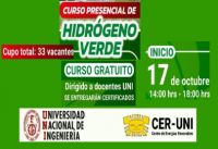 Centro de Energías Renovables - CER-UNI: &quot;CURSO SOBRE HIDRÓGENO VERDE” para docentes a iniciar el 17 de octubre del 2025