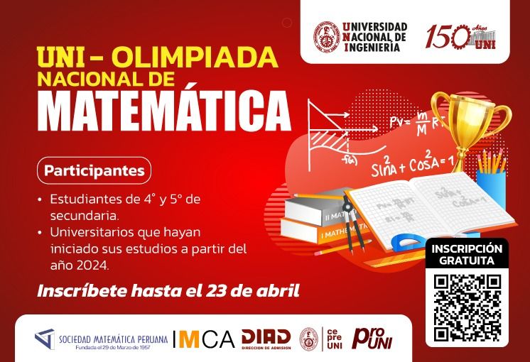 UNI organiza la Olimpiada Nacional de Matem&aacute;tica en el marco de su 150 aniversario