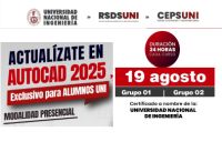 RSDS- UNI / ALUMNO UNI: Autocad 2025 Básico e Intermedio - Modalidad Presencial / Inicio: 19 de Agosto