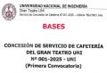 SERVICIO DE CONCESIÓN DE CAFETERÍA N° 001-2025-GRAN TEATRO UNI (Primera Convocatoria)