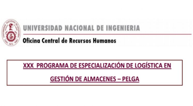 XXX PROGRAMA DE ESPECIALIZACI&Oacute;N DE LOG&Iacute;STICA EN GESTI&Oacute;N DE ALMACENES &ndash; PELGA