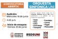 Unidad de Centro Cultural UNI: Convocatoria dirigida a toda la comunidad universitaria, con el fin de integrar nuevos  miembros a la Orquesta Sinfónica UNI | Audición 18 de Junio