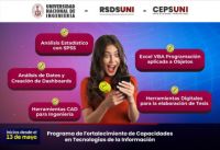 RSDS UNI / Programa de Fortalecimiento de Capacidades en Tecnologías de la Información - Cursos Mayo | Inicios desde el 13 de Mayo