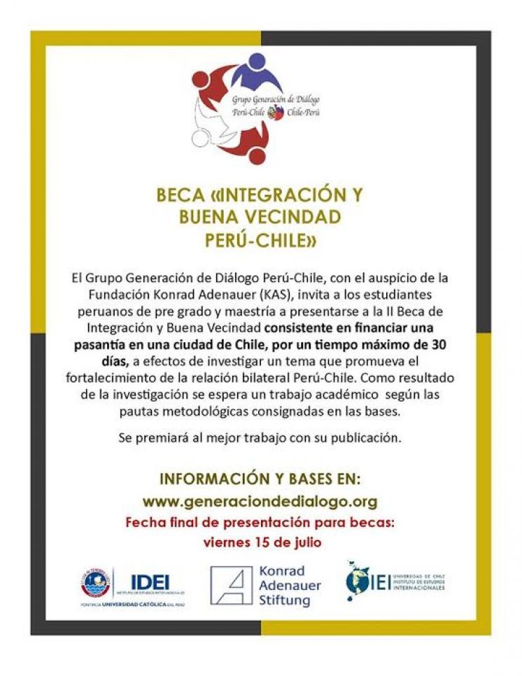 Beca Integraci&oacute;n y Buena Vecindad PER&Uacute;-CHILE