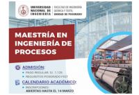 UNIDAD DE POSGRADO FIQT: MAESTRIA EN INGENIER&Iacute;A DE PROCESOS ADMISION 2026-1 | INSCRIPCIONES HASTA EL 14 DE MARZO