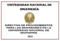 DIRECTIVA DE PROCEDIMIENTOS PARA LAS INVERSIONES EN LA UNIVERSIDAD NACIONAL DE INGENIERÍA