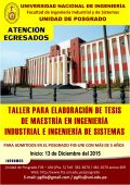 Taller para Elaboración de Tesis de Maestría en Ingeniería Industrial e Ingeniería de Sistemas