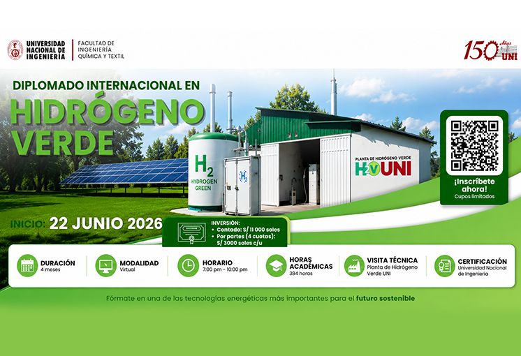 UNI convoca a profesionales y especialistas a participar en Diplomado Internacional en Hidr&oacute;geno Verde