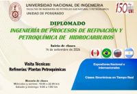 Diplomado en Ingenier&iacute;a de Procesos de Refinaci&oacute;n y Petroqu&iacute;mica de Hidrocarburos que ofrece la Unidad de Posgrado de la Facultad de Ingenier&iacute;a de Petr&oacute;leo, Gas Natural y Petroqu&iacute;mica. | Inicio de Clases 14 de Setiembre