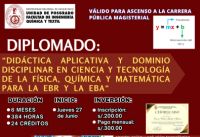 Unidad de Posgrado de la FIQT: DIPLOMADO: “DIDÁCTICA APLICATIVA Y DOMINIO DISCIPLINAR EN CIENCIA Y TECNOLOGÍA DE LA FÍSICA, QUÍMICA Y MATEMÁTICA PARA LA EBR Y LA EBA“ | Inicio 27 de Junio