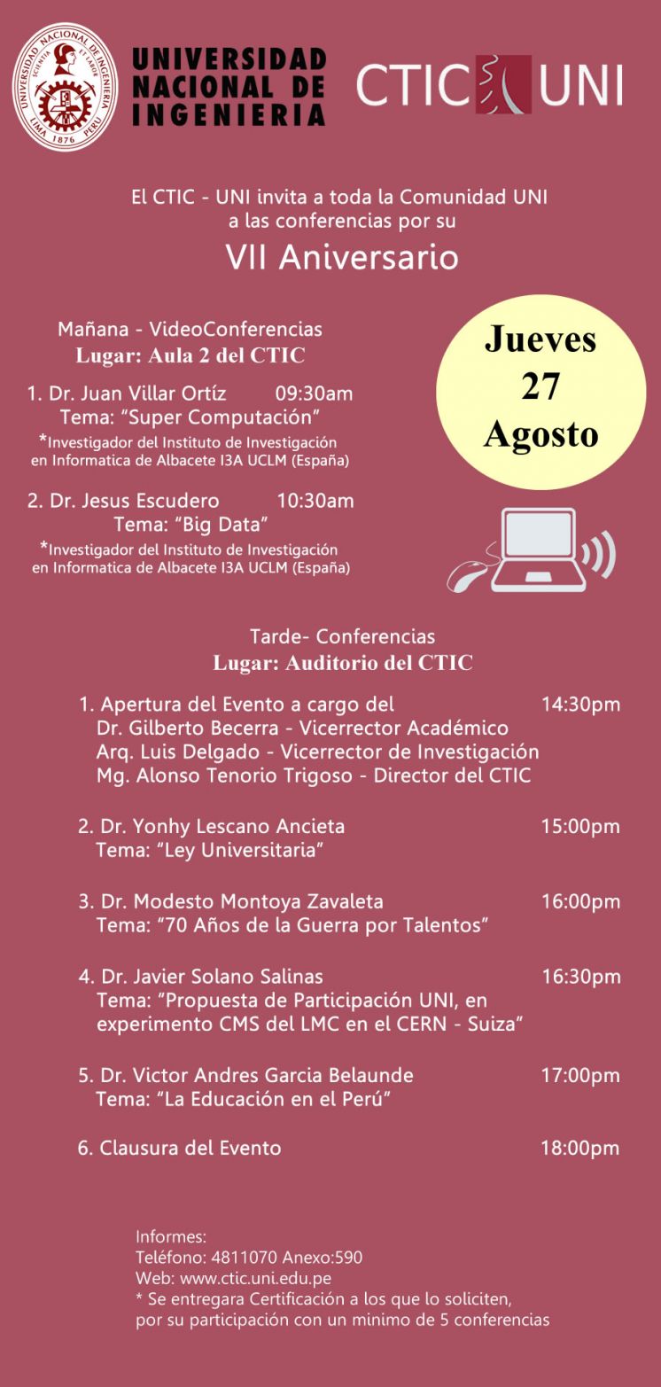 Conferencias por el VII Aniversario del CTIC