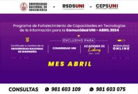 RSDS UNI / Cursos especializados / EXCLUSIVOS PARA LA COMUNIDAD UNI Y ACADEMIA DE LÍDERES 2024 - 2025 (MES ABRIL)  | Inicios 07 y 08 de Abril