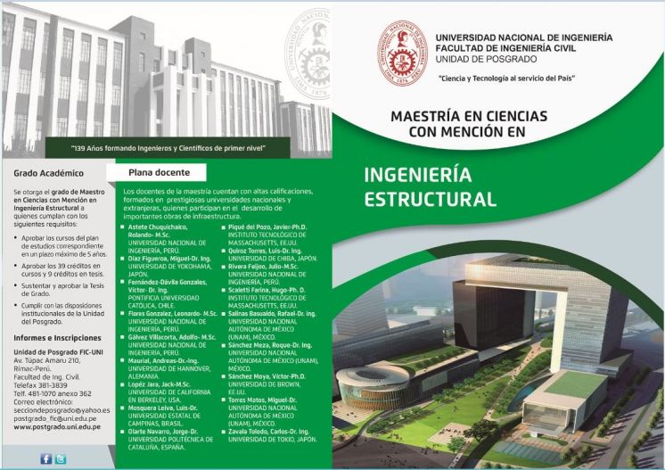 Maestria en Ciencias con Mención en Ingeniería Estructural