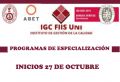 PROGRAMAS DE ESPECIALIZACIÓN QUE BRINDA EL INSTITUTO DE GESTIÓN DE LA CALIDAD DE LA FIIS | INICIOS 27 DE OCTUBRE