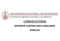 TERCERA CONVOCATORIA DOCENTE CONTRATADO CONCURSO P&Uacute;BLICO 2026-1 DE LA FIIS-UNI | RECEPCI&Oacute;N DE EXPEDIENTES HASTA EL 16 DE MARZO