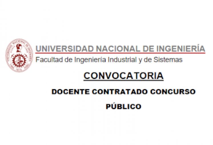 TERCERA CONVOCATORIA DOCENTE CONTRATADO CONCURSO P&Uacute;BLICO 2026-1 DE LA FIIS-UNI | RECEPCI&Oacute;N DE EXPEDIENTES HASTA EL 16 DE MARZO