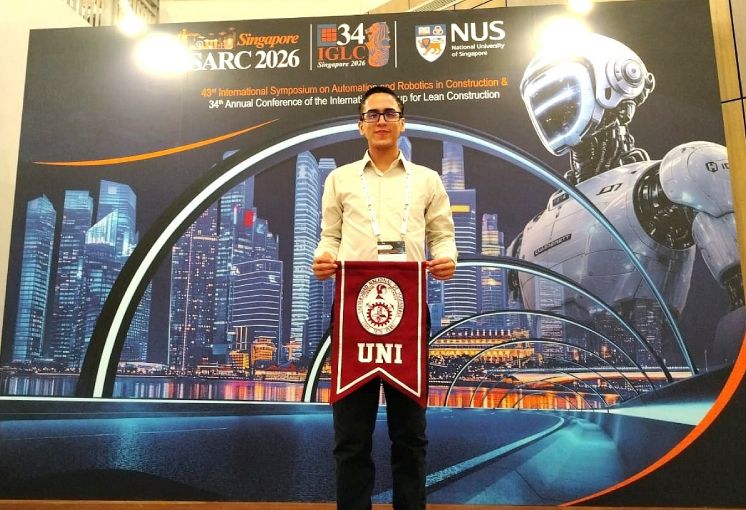 Estudiante de la UNI participa como miembro Full Conference del ISARC 2026 e IGLC en Singapur