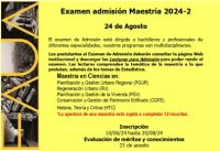 Convocatoria de la Unidad de Posgrado FAUA: Maestría 2024-2 | Inscripción hasta el 20 de Agosto